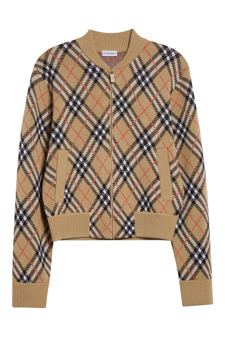 Check Sweater Jacket, Alternate, color, SAND IP CHECK