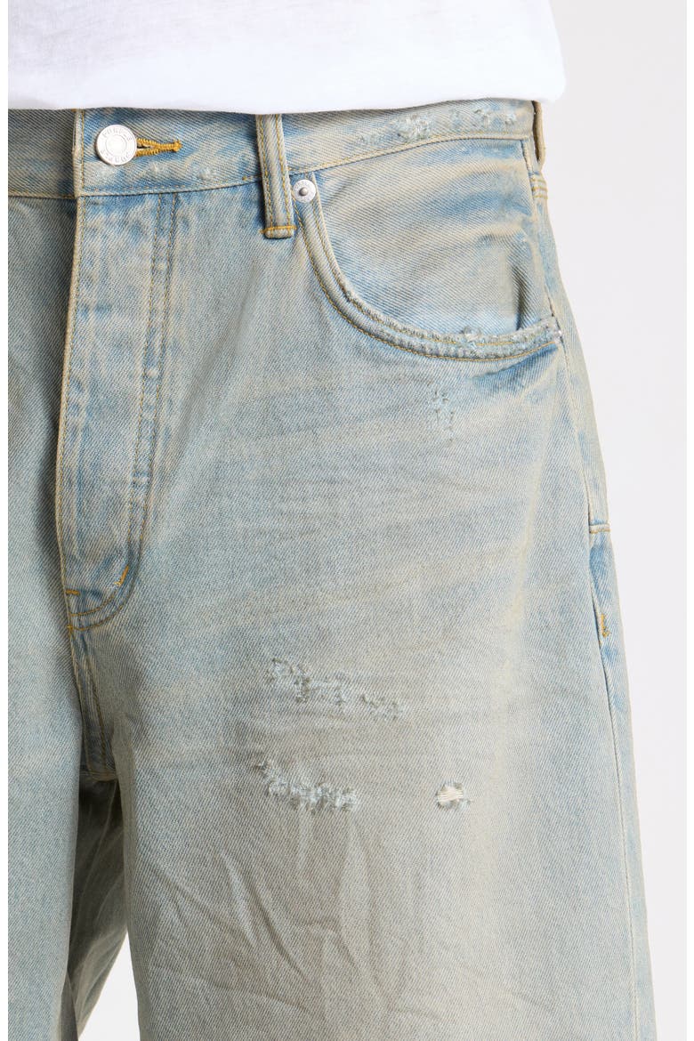 P059 Ripped Relaxed Fit Denim Shorts, Alternate, color, LIGHT INDIGO