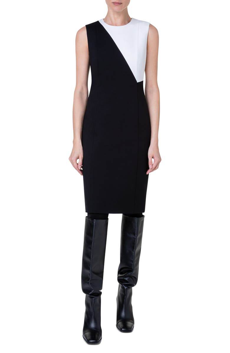 Akris punto Colorblock Sleeveless Sheath Dress, Main, color, 