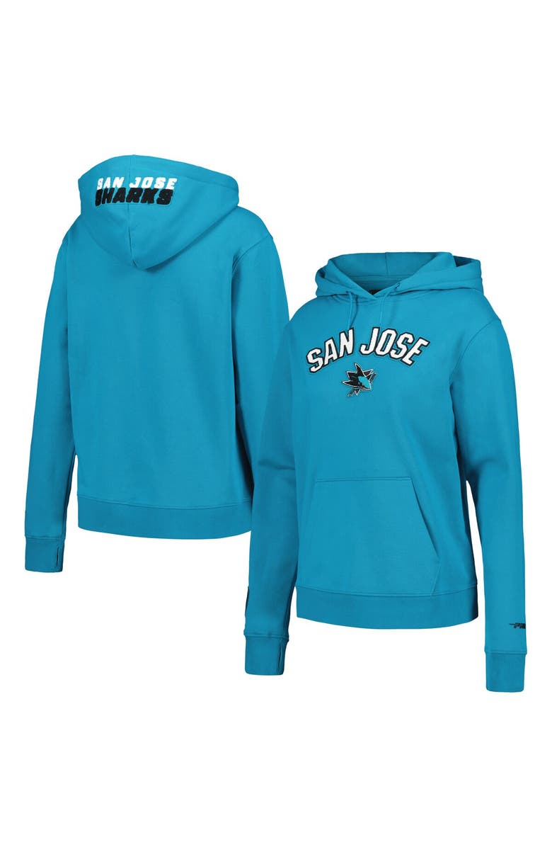 PRO STANDARD Women's Pro Standard Teal San Jose Sharks Classic Chenille Pullover Hoodie, Alternate, color, 