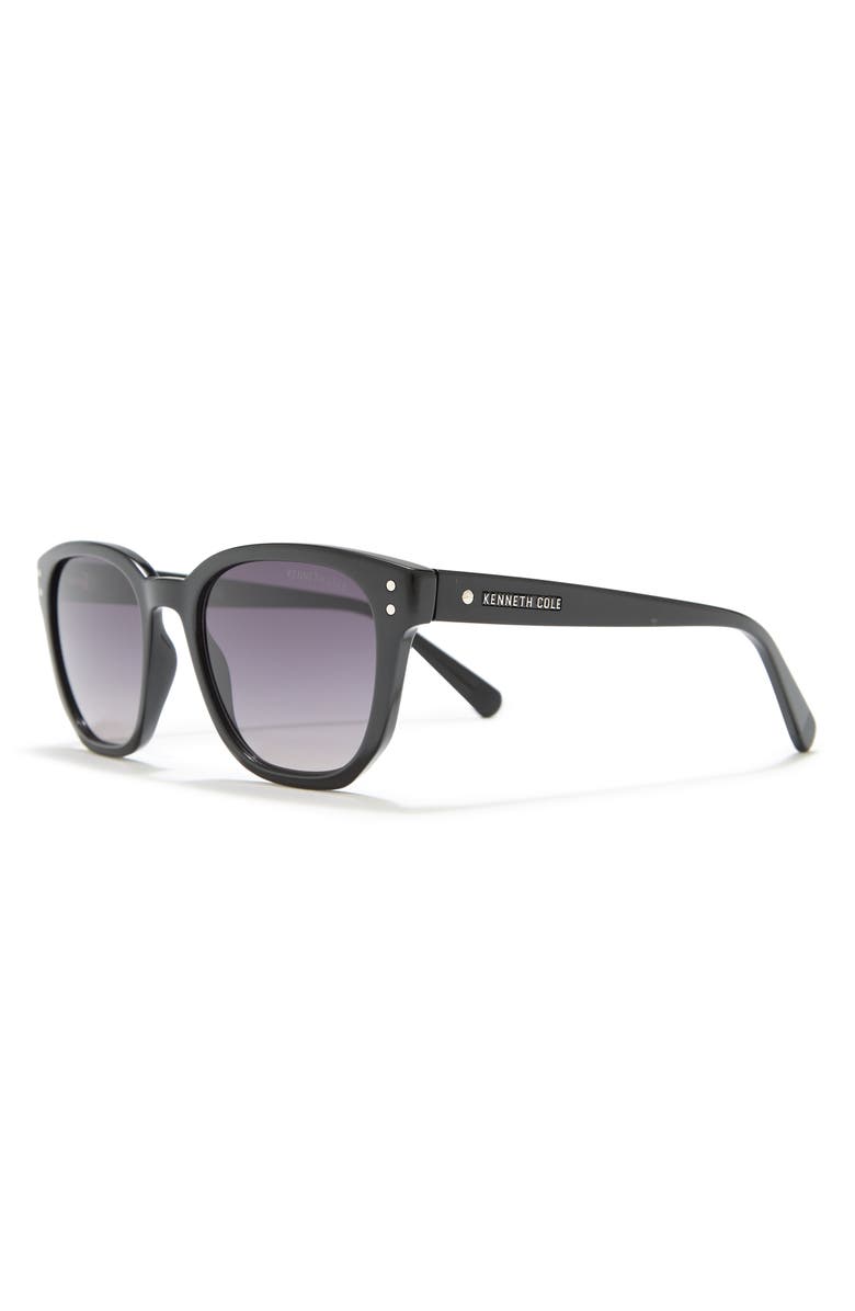 Kenneth Cole 52mm Square Sunglasses, Alternate, color, Shiny Black / Gradient Smoke