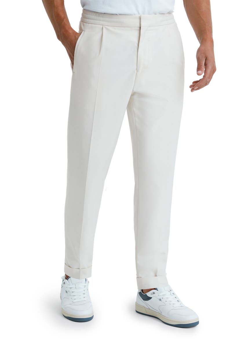 Brighton Pleated Relaxed Taper Pants, Main, color, ECRU