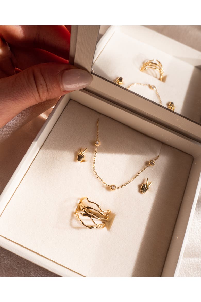 Anna Bezel Necklace, Alternate, color, Gold