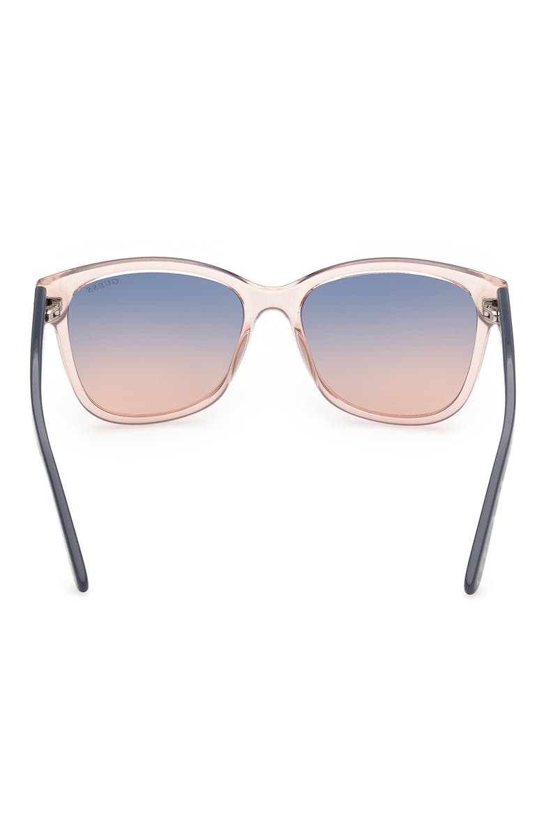 Square Sunglasses, Alternate, color, SHINY BEIGE / GRADIENT BLUE