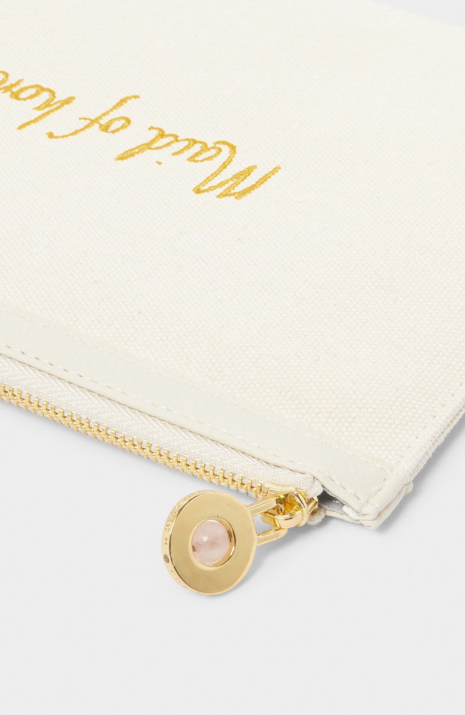 Bridal Canvas Pouch, Alternate, color, Off White