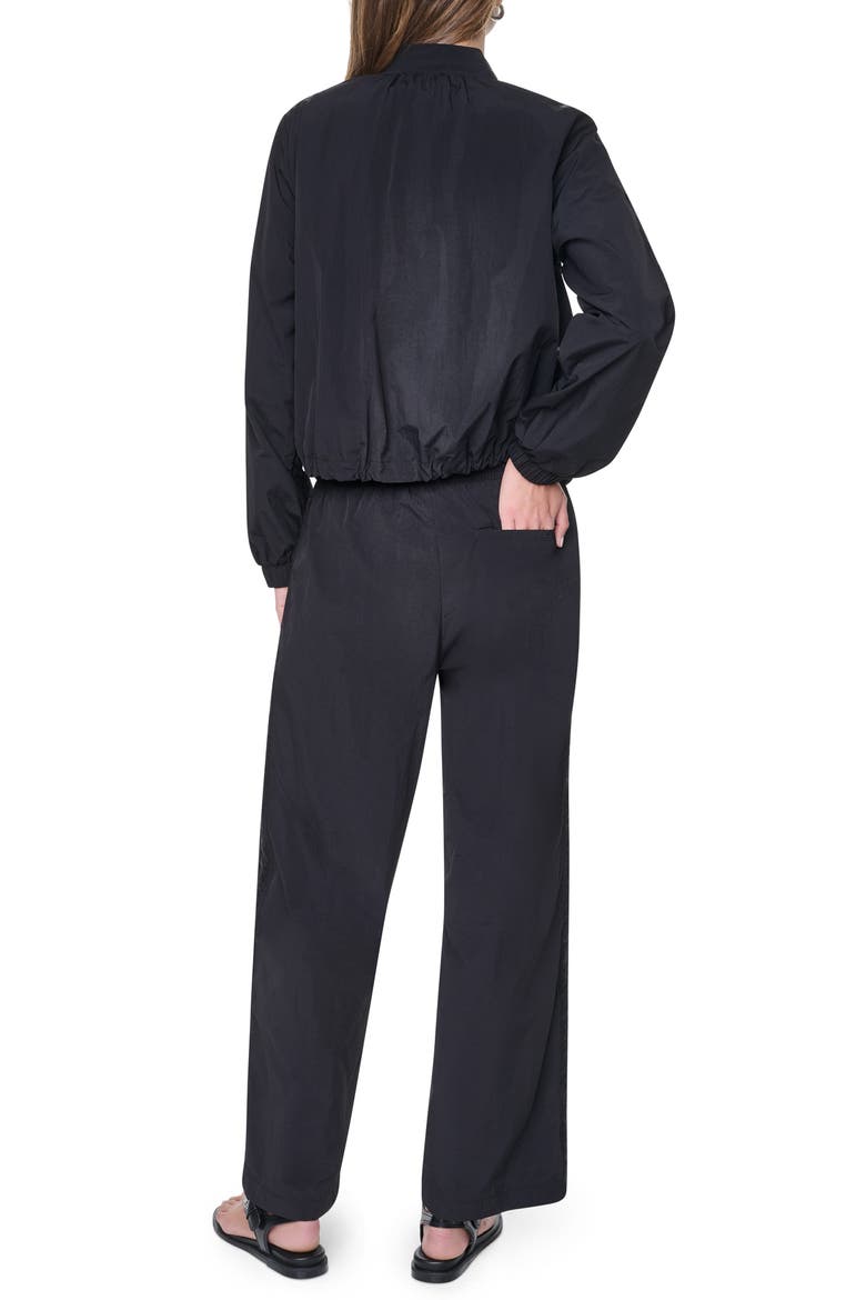 Logo Trim Nylon Bomber Jacket, Alternate, color, BLACK