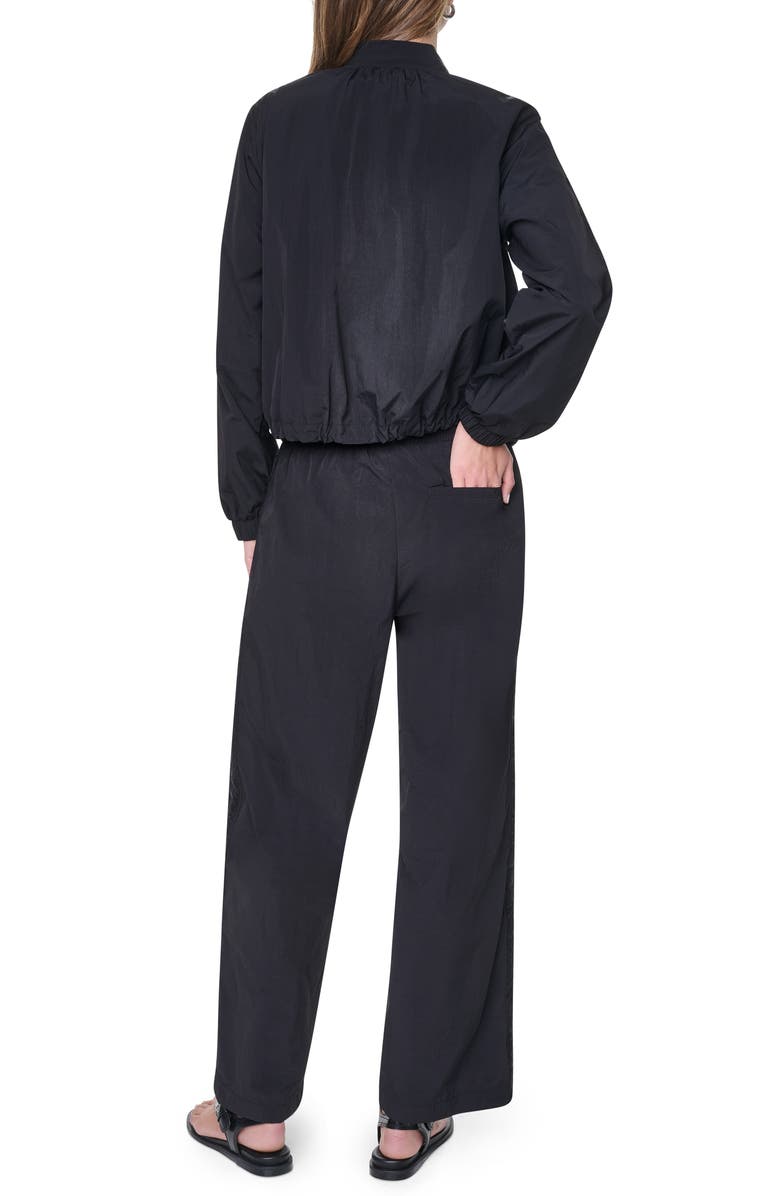 DKNY Logo Trim Nylon Bomber Jacket, Alternate, color, Black