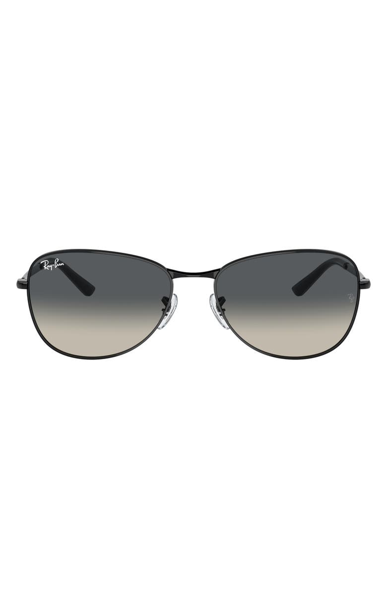 Ray-Ban 56mm Gradient Pilot Sunglasses, Main, color, Black