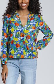APNY Print Surplice Neck Top