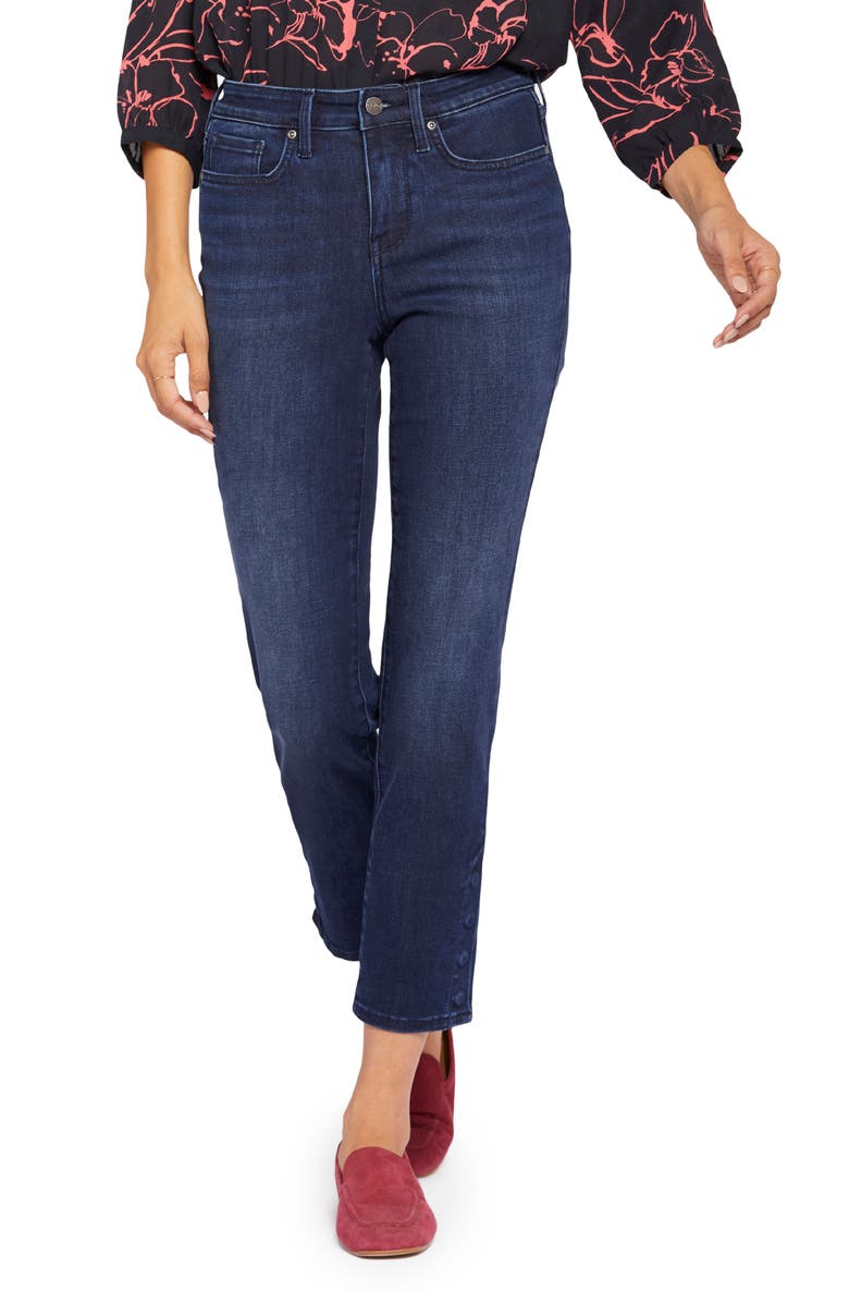 NYDJ Sheri Button Hem Ankle Slim Jeans, Main, color, 