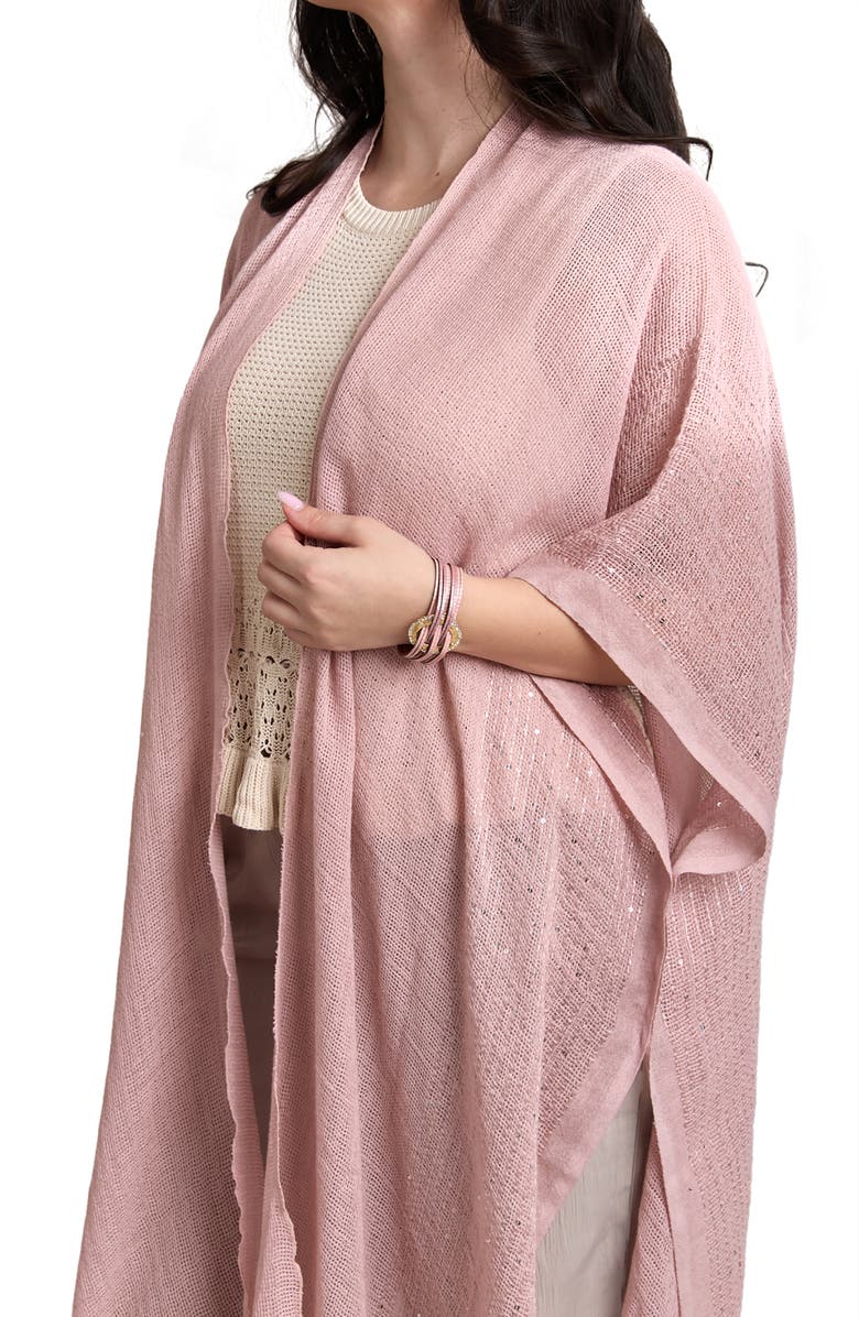 SAACHI Frayed Sequin Ruana, Alternate, color, Pink