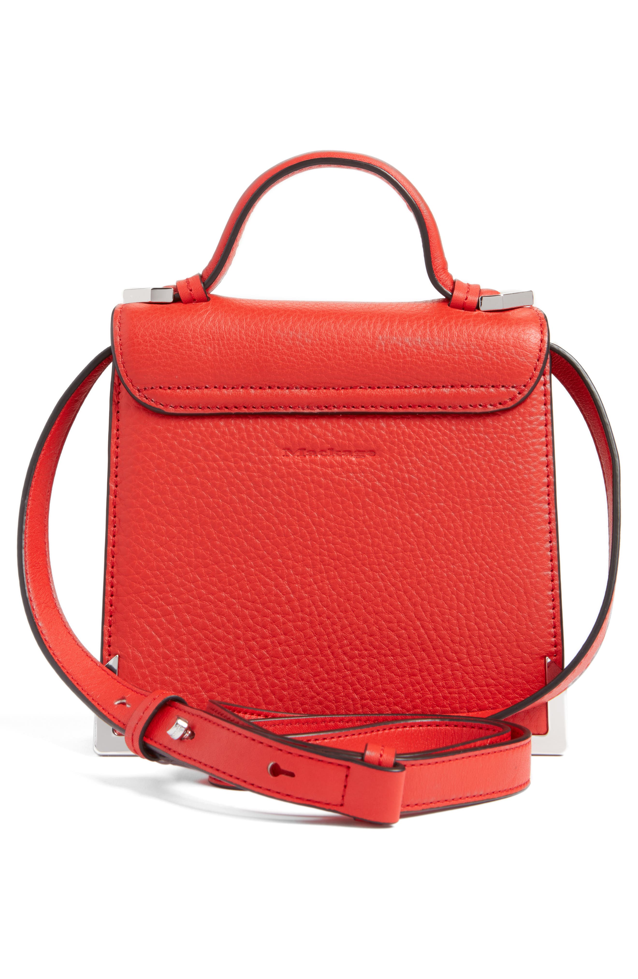 Mini Rubie Leather Shoulder Bag, Alternate, color, FLAME