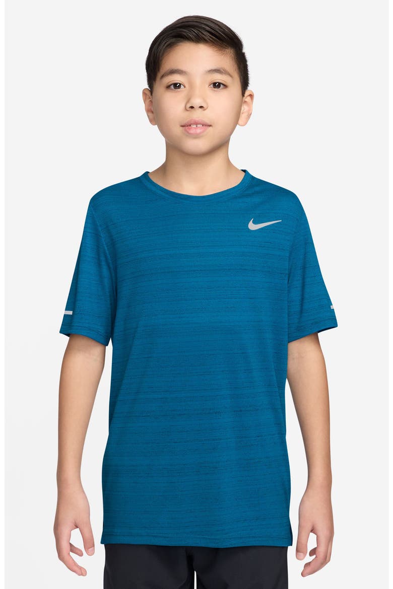Kids' Dri-FIT Miler Training T-Shirt, Main, color, GREEN ABYSS/ GREEN ABYSS