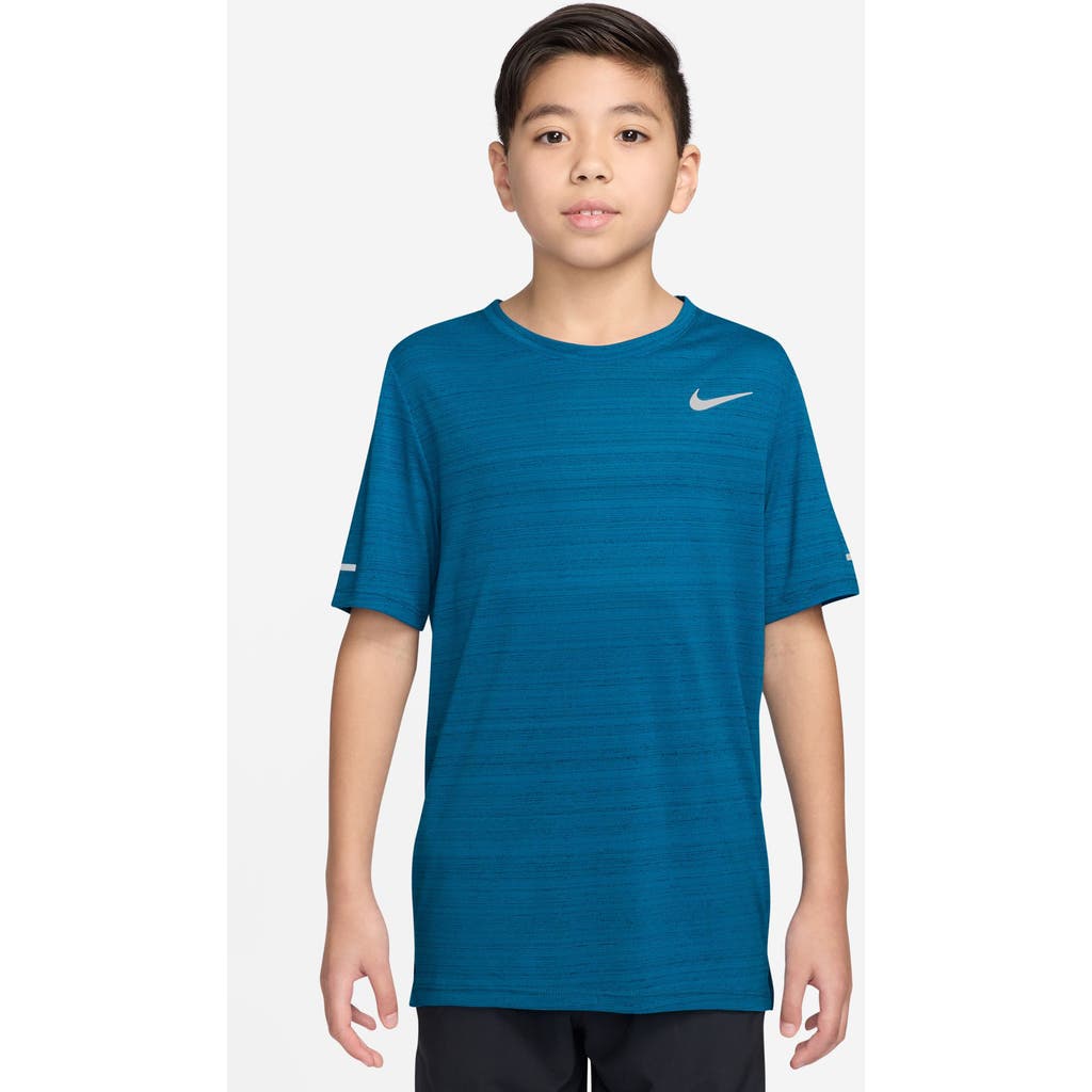 Nike Kids' Dri-fit Miler Training T-shirt In Blue