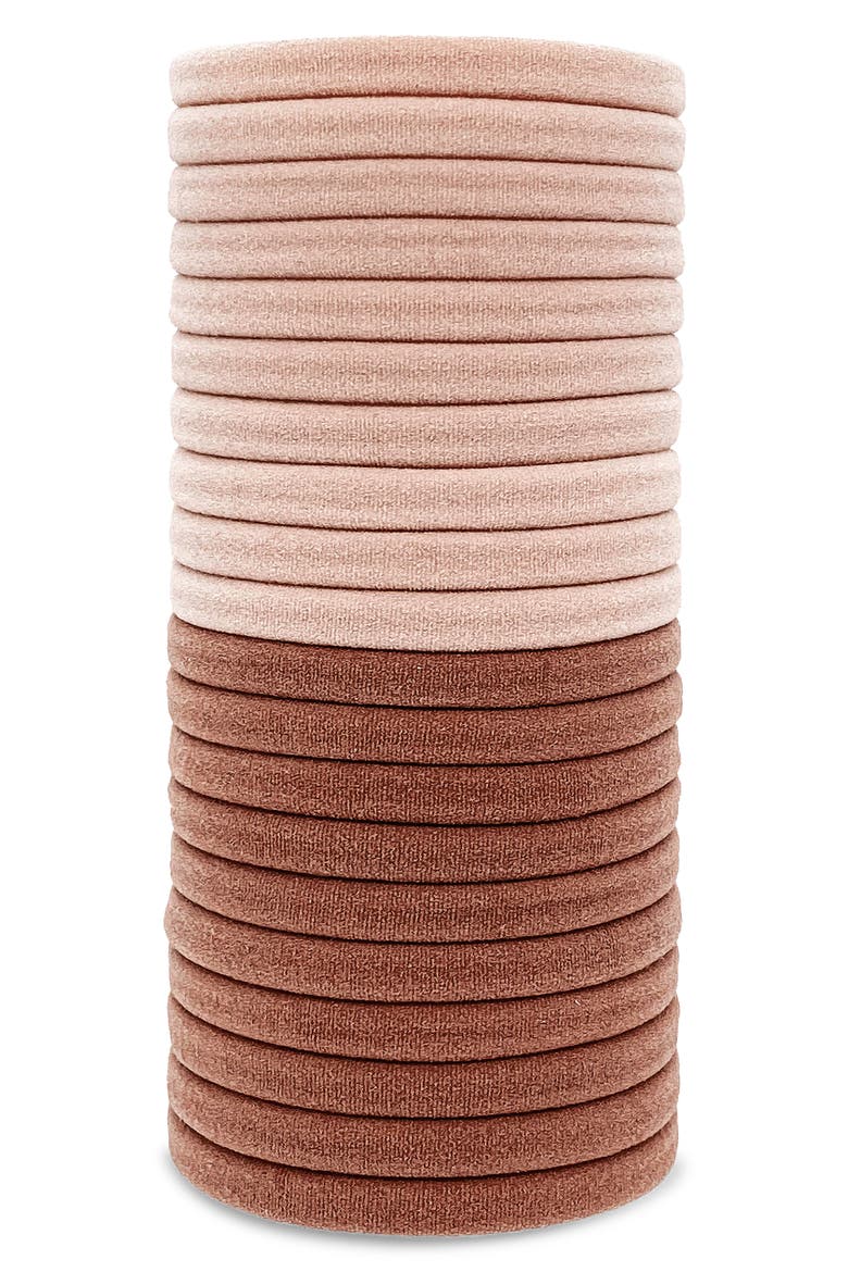 Recycled Nylon 20-Pack Ponytail Holders, Alternate, color, BLUSH