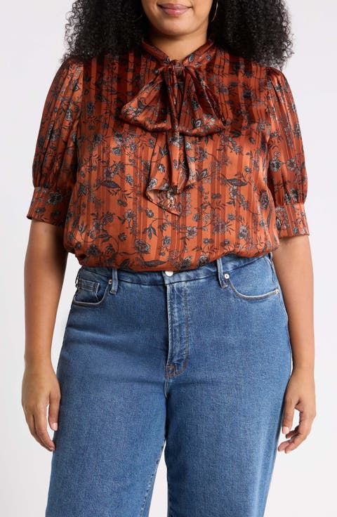 Leoben Floral Tie Neck Top