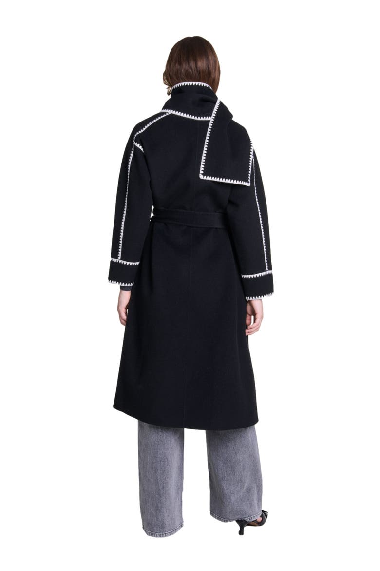 Two-tone double-faced coat, Alternate, color, Black / white