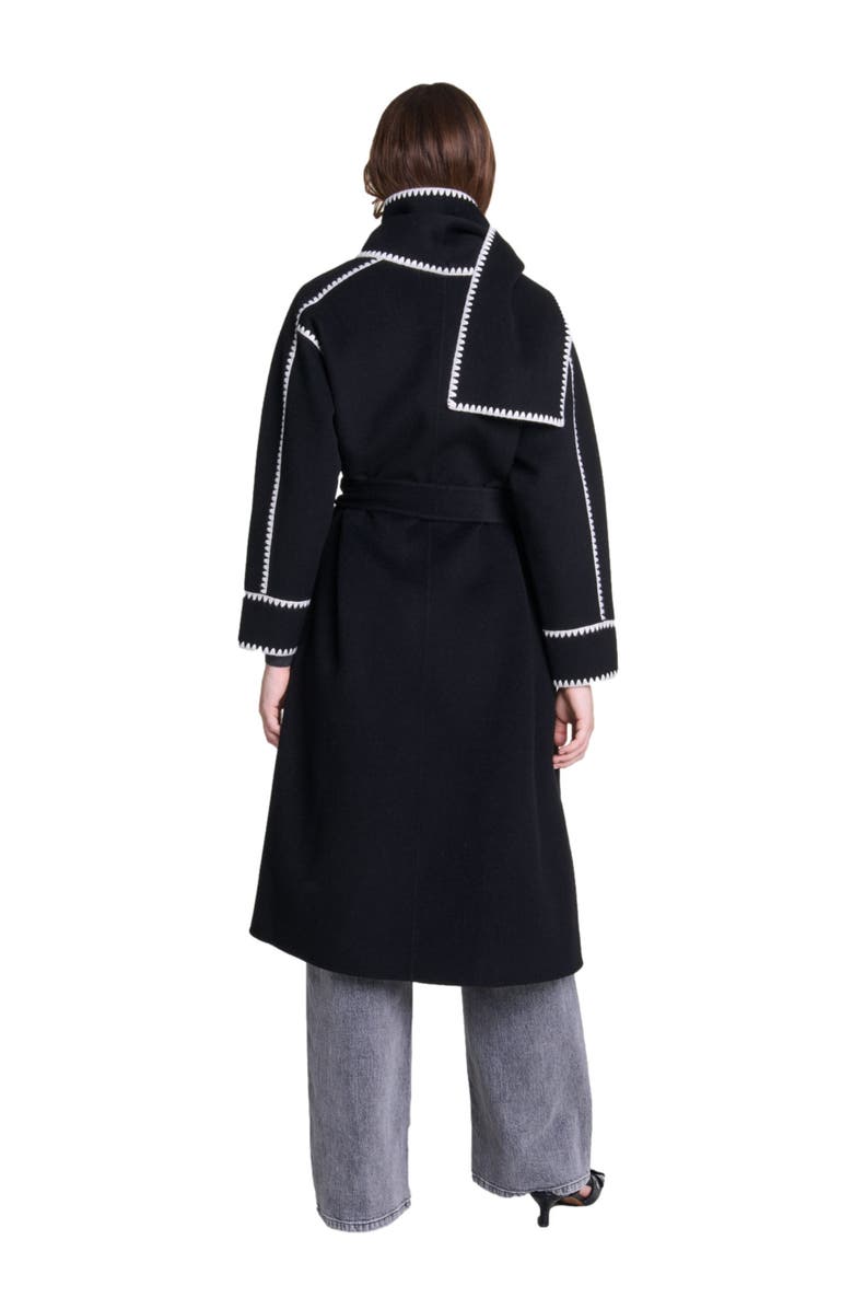 maje Two-tone double-faced coat, Alternate, color,