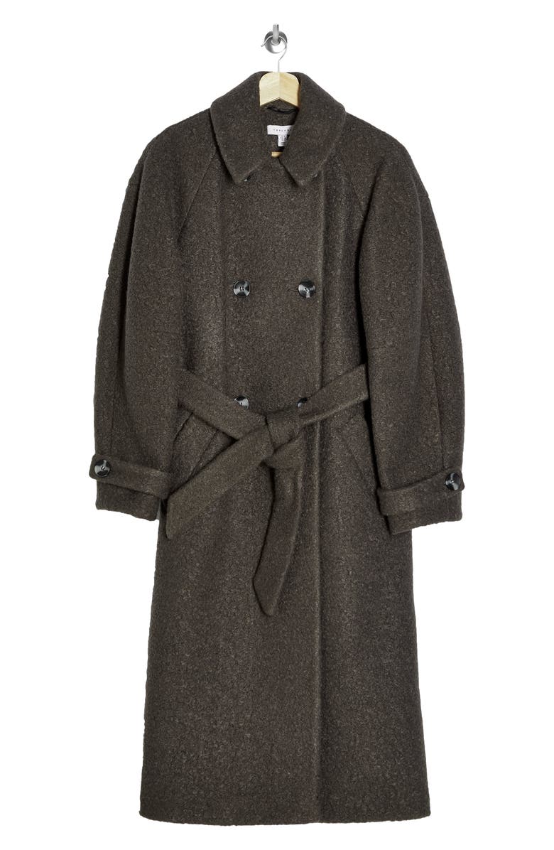 Topshop Arin Bouclé Trench Coat, Alternate, color, 