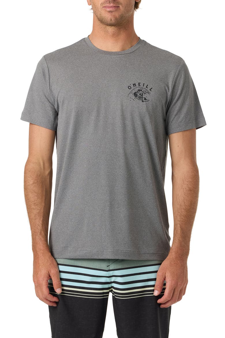 Wave Brain UPF Performance Graphic T-Shirt, Main, color, GARGOYLE MELANGE