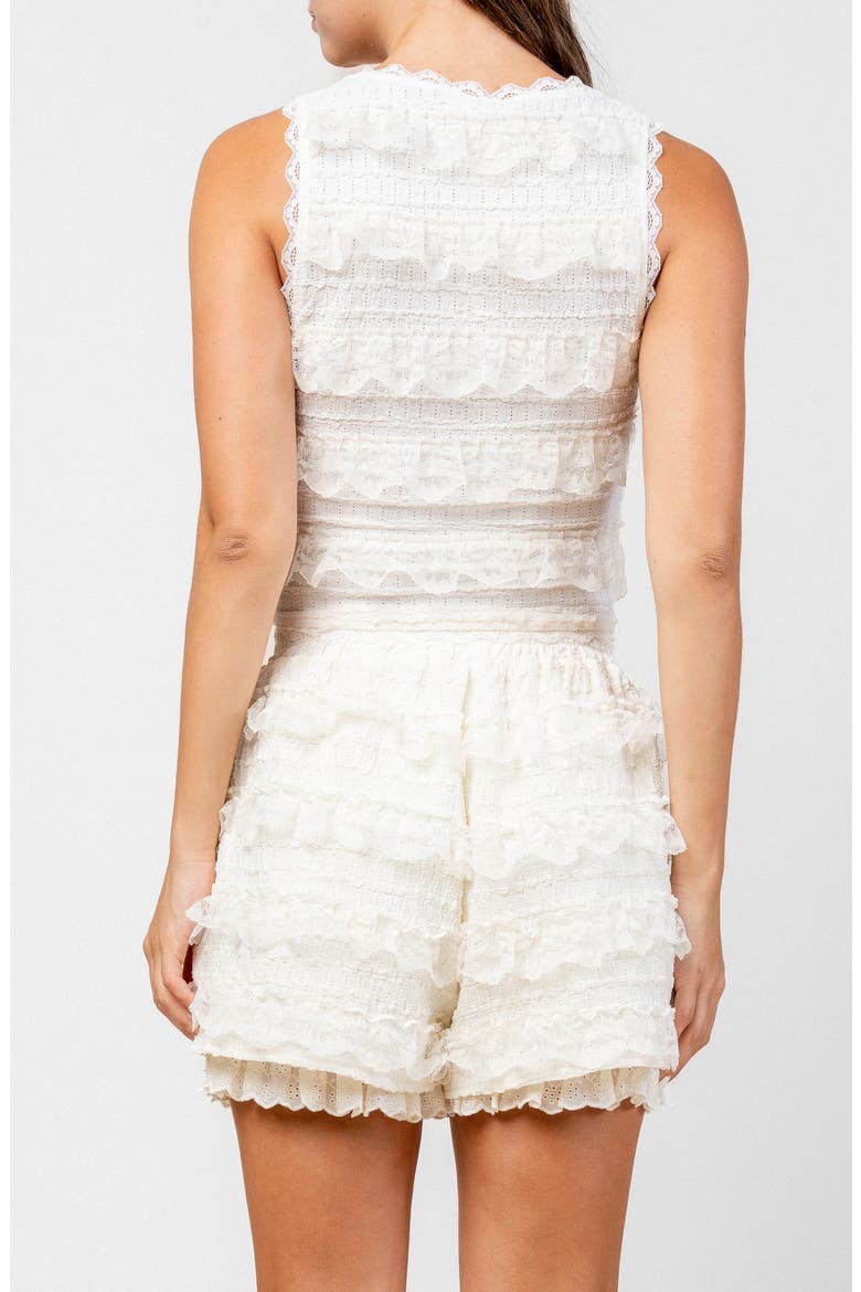 Lace Trim Jacquard Top, Alternate, color, OFF WHITE