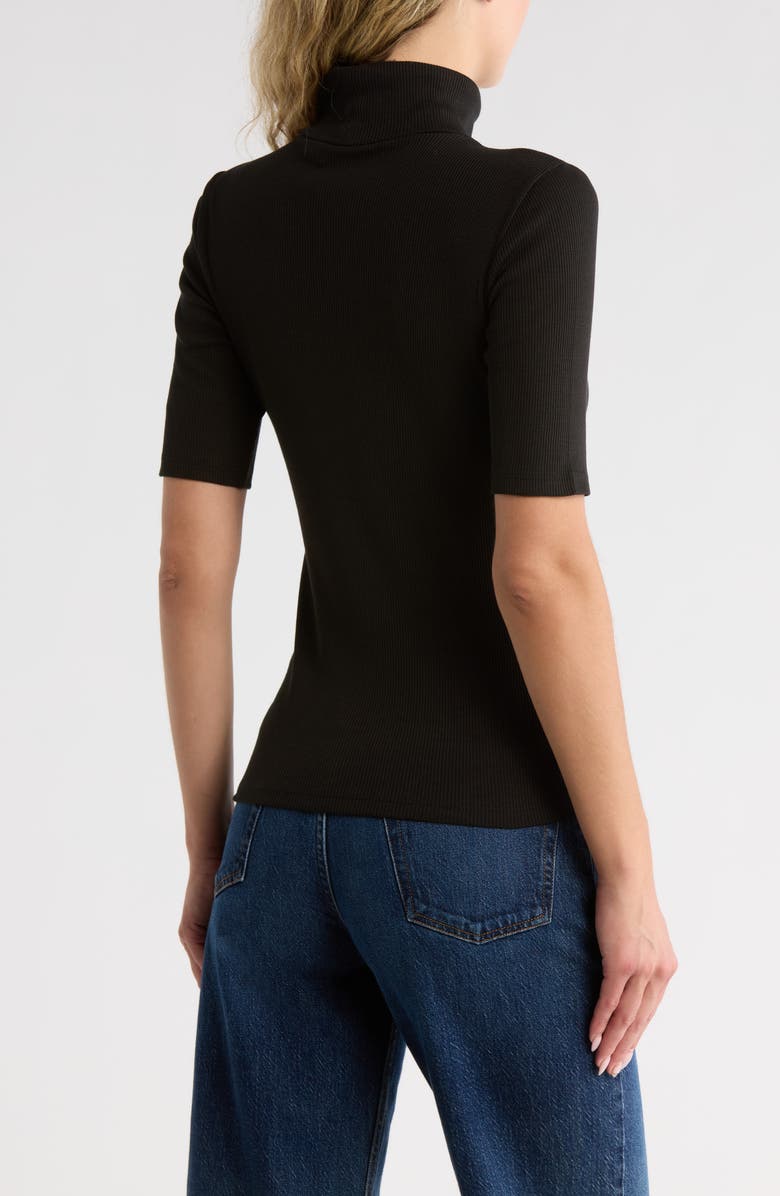 Theory Short Sleeve Turtleneck Knit Top, Alternate, color, Black - 001