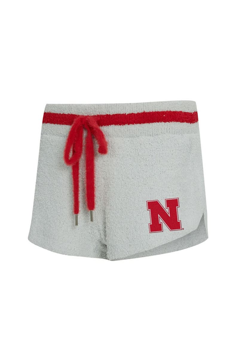 CONCEPTS SPORT Women's Concepts Sport Gray/Scarlet Nebraska Huskers Whitley Long Sleeve Hoodie Top & Shorts Set, Alternate, color, Gray