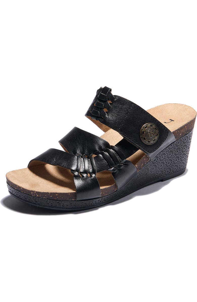 Hälsa Footwear Genoa Wedge Sandal, Alternate, color, Black