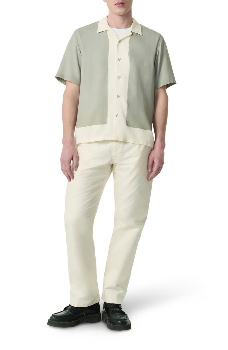 rag & bone Avery Painterly Print Relaxed Fit Camp Shirt, Alternate, color, Tan Anthon