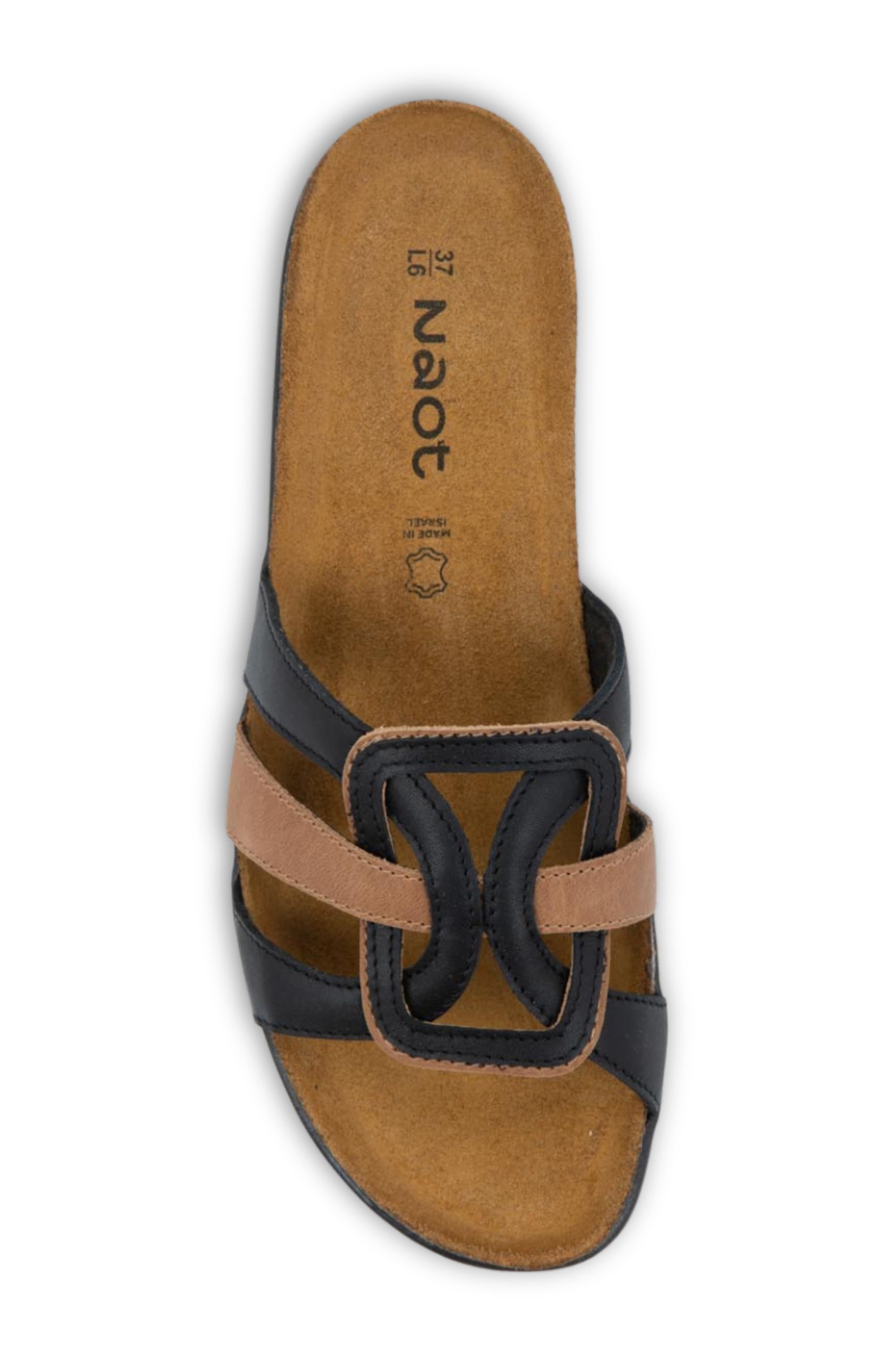 Liv Slide Sandal, Alternate, color, JET BLACK/ LATTE