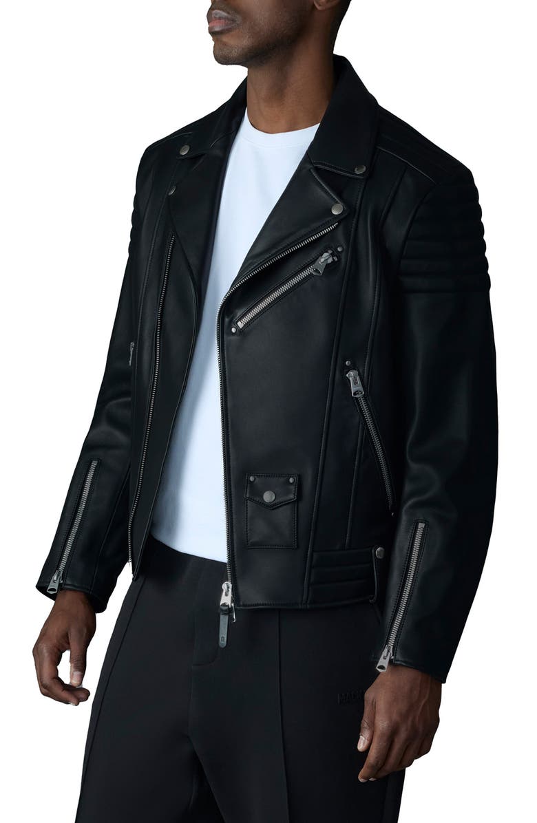 Mackage Kenneth Leather Moto Jacket, Alternate, color, 