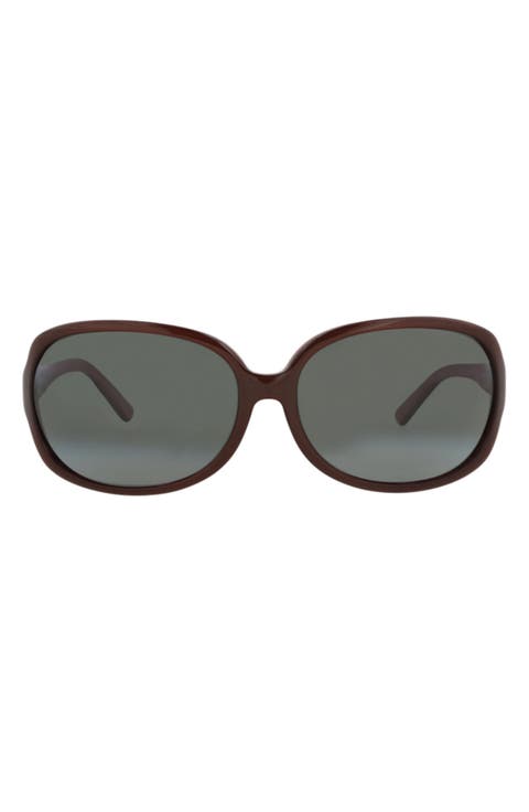Rainbow Falls 63mm Polarized Oversize Oval Sunglasses