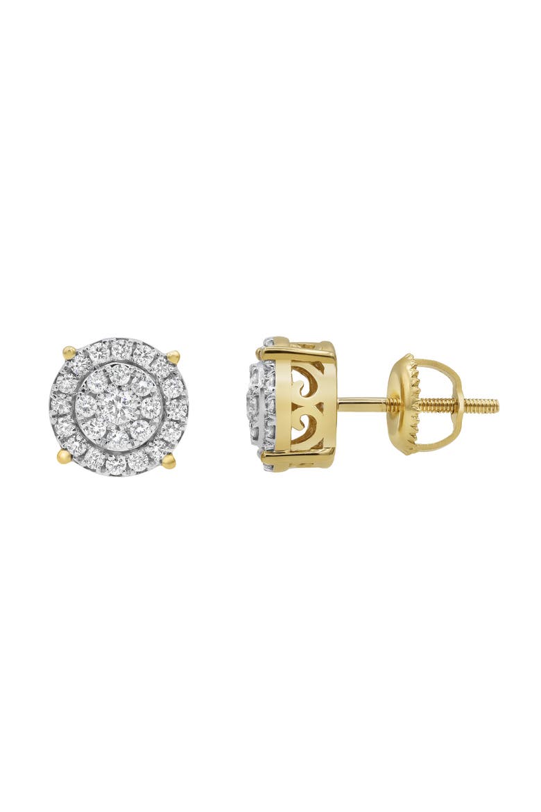 Concentric Circle 14K Yellow Gold Diamond Earrings - 0.5ct., Alternate, color, 14K Yellow Gold