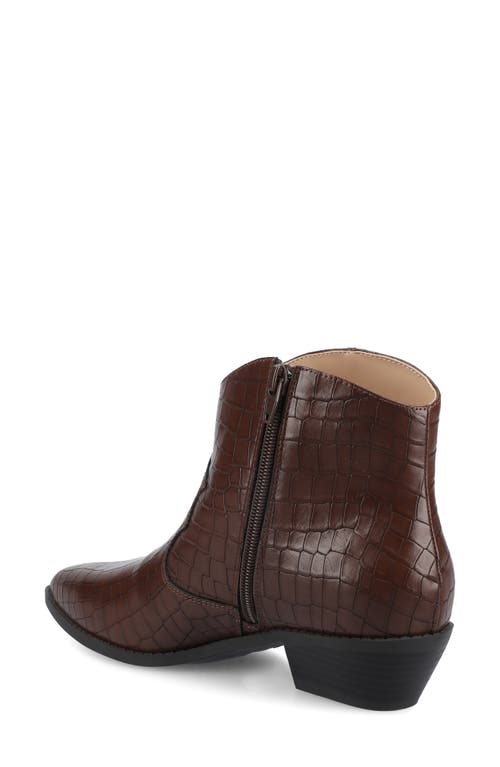 Journee Collection Taliah Western Ankle Boot In Brown