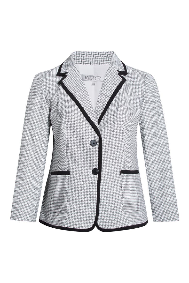 Framing Two-Button Jacket, Alternate, color, LILY WHITE/ BLK