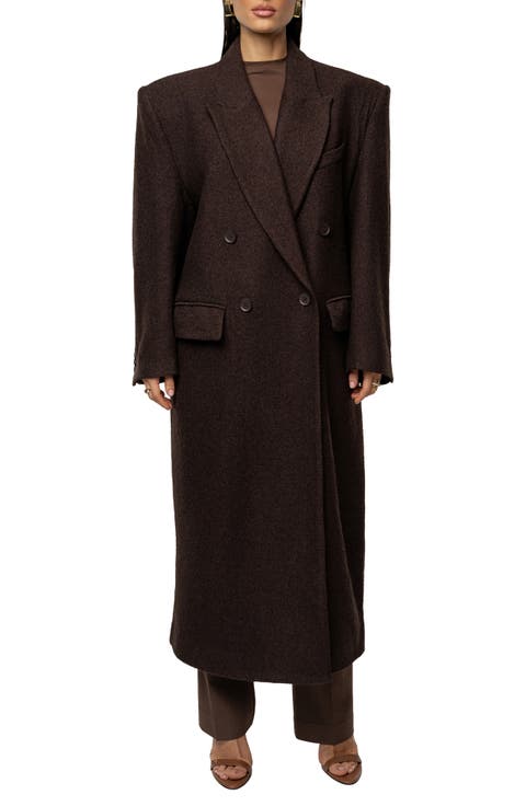 Double Breasted Wool Blend Coat