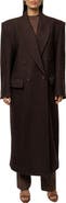 JLUXLABEL Double Breasted Wool Blend Coat
