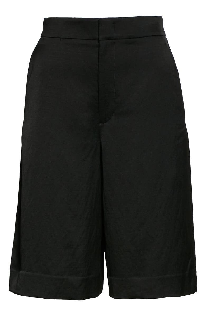 Vince Wide Leg Linen Blend Shorts, Alternate, color, Black