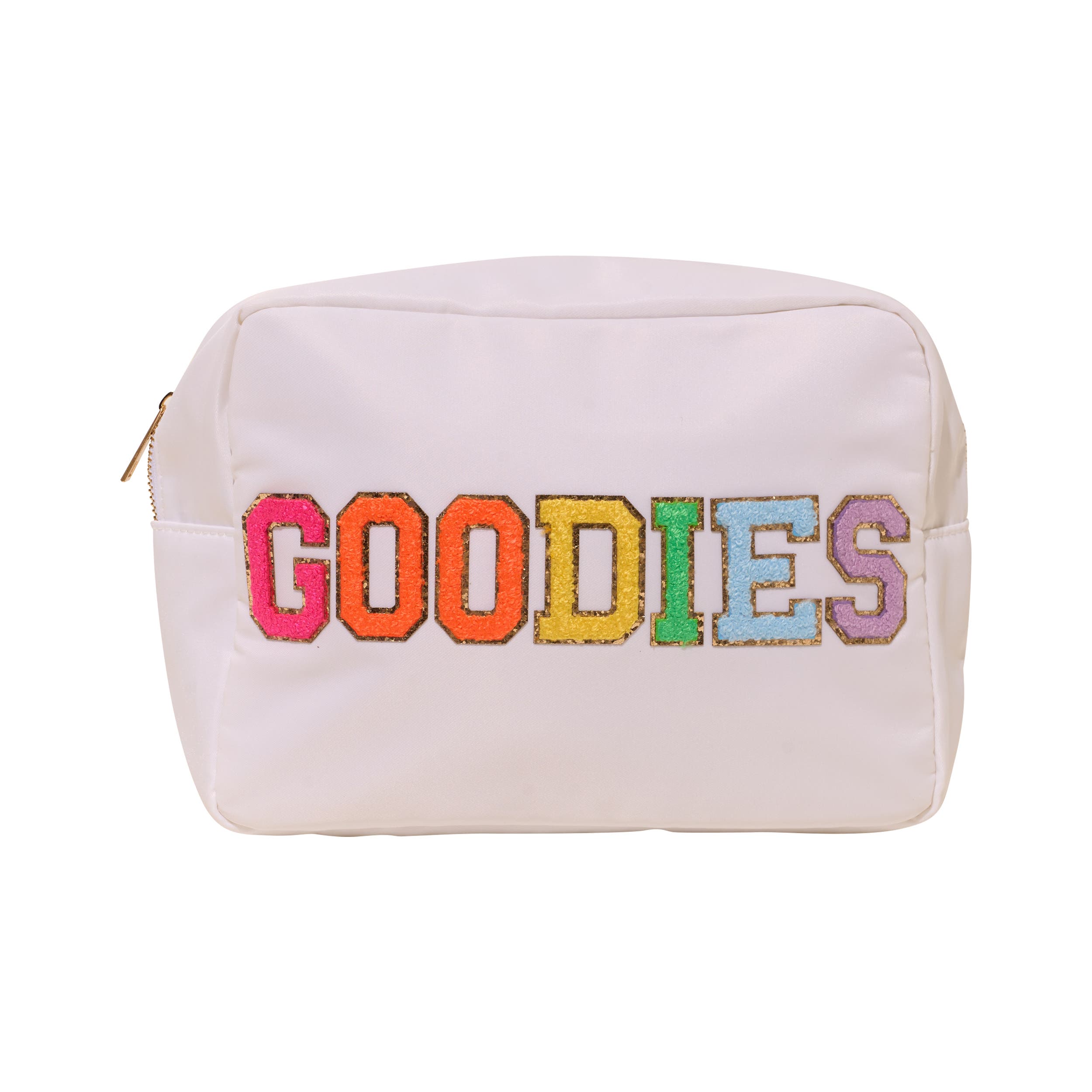 Malibu Sugar Nylon Pouch w/ GOODIES Patch, Main, color, White
