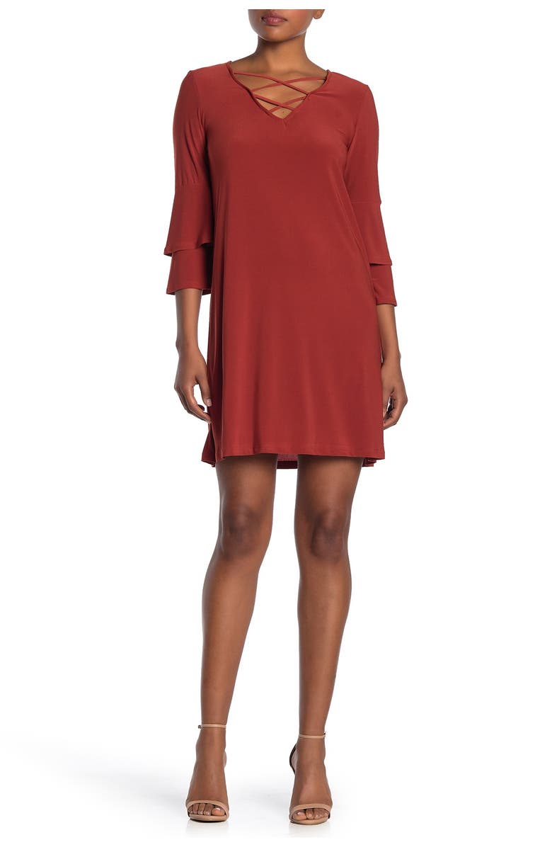 TASH AND SOPHIE Flounced Jersey Dress, Main, color, 