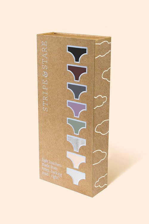 Stripe & Stare Original Knicker Eight Pack In Neutral Basics