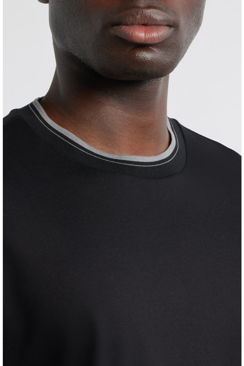 Talley Cotton Crewneck Top, Alternate, color, BLACK