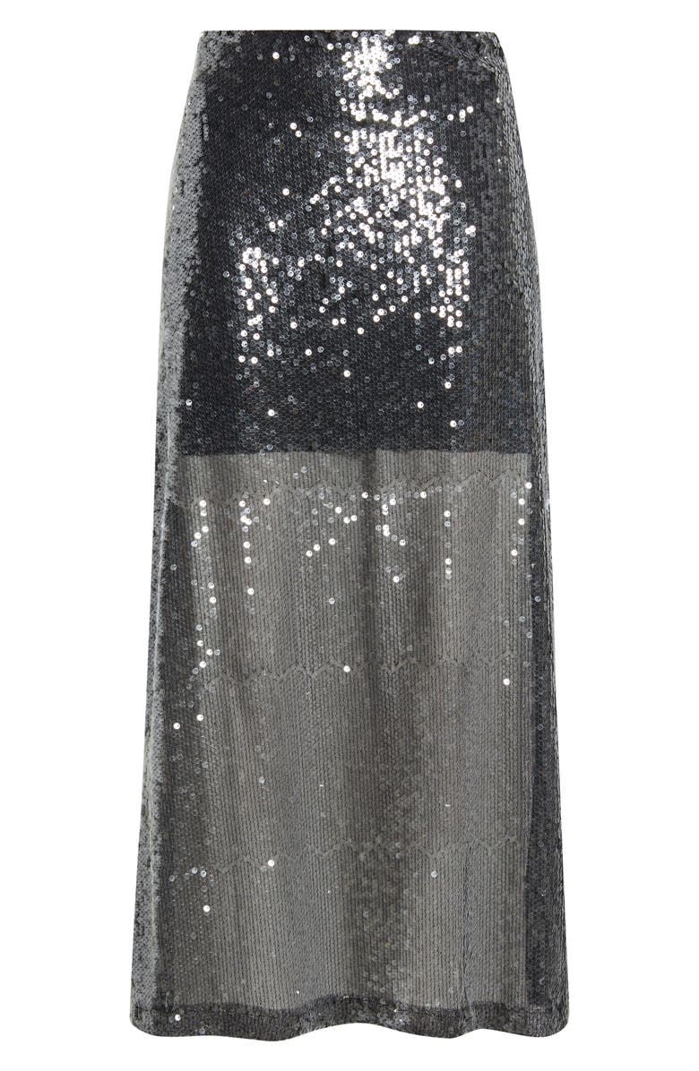 ICHI Ihprinca Sequin Skirt, Alternate, color, Silver