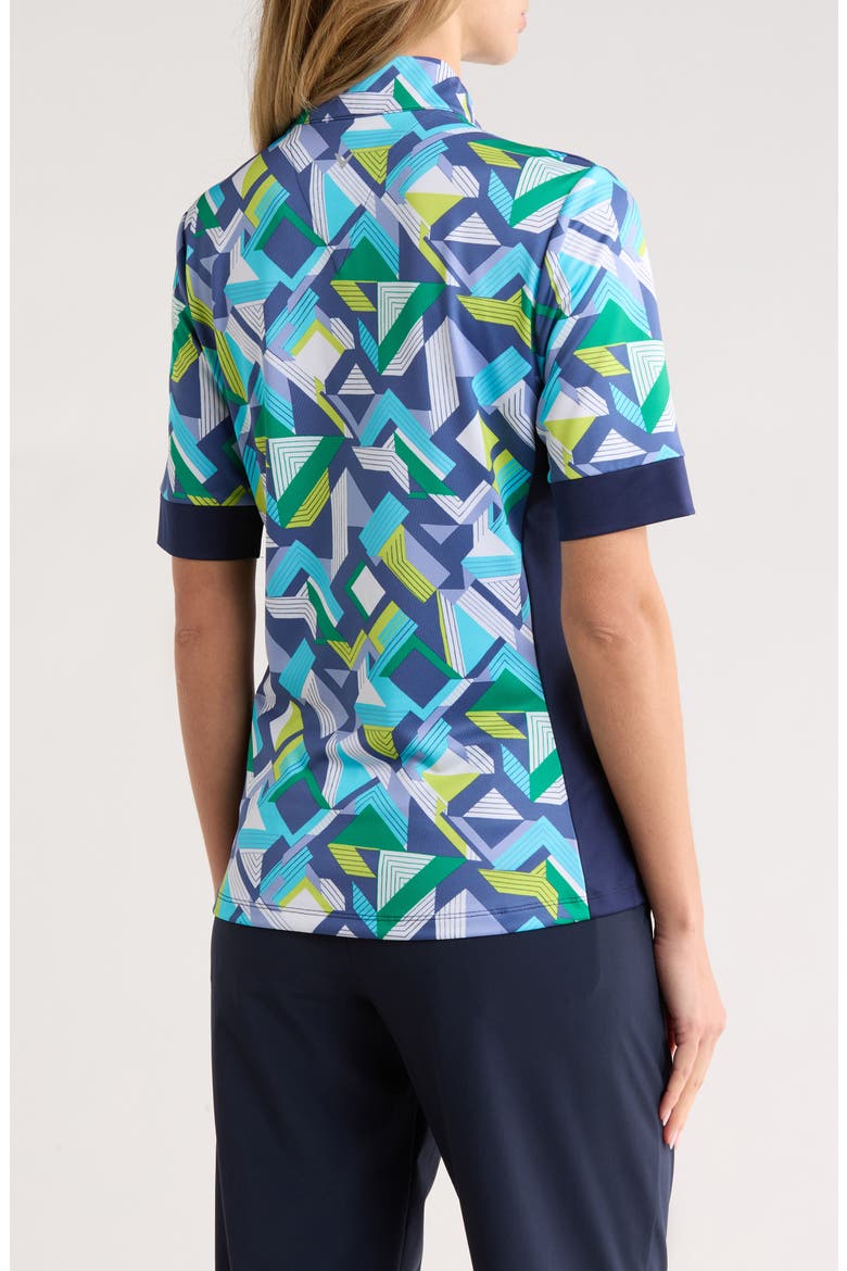Colliding Chevron Geo Polo, Alternate, color, PEACOAT