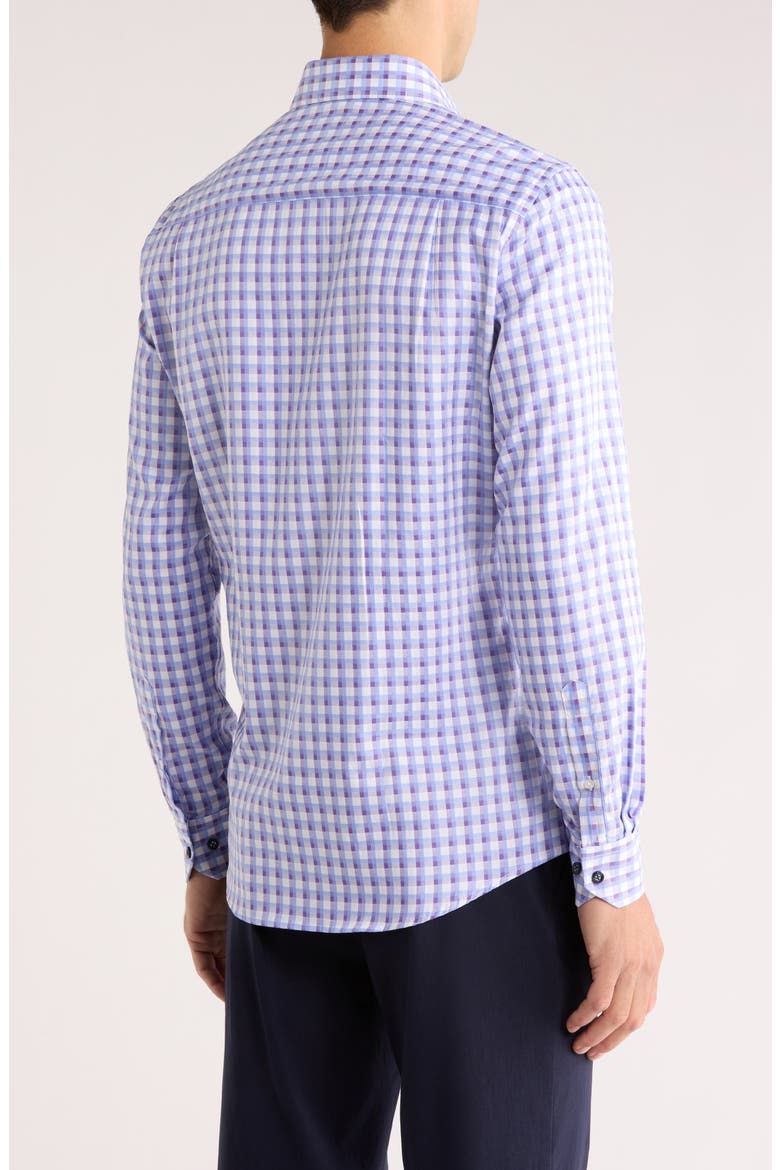 Tailored Fit Check Print Dress Shirt, Alternate, color, PURPLE