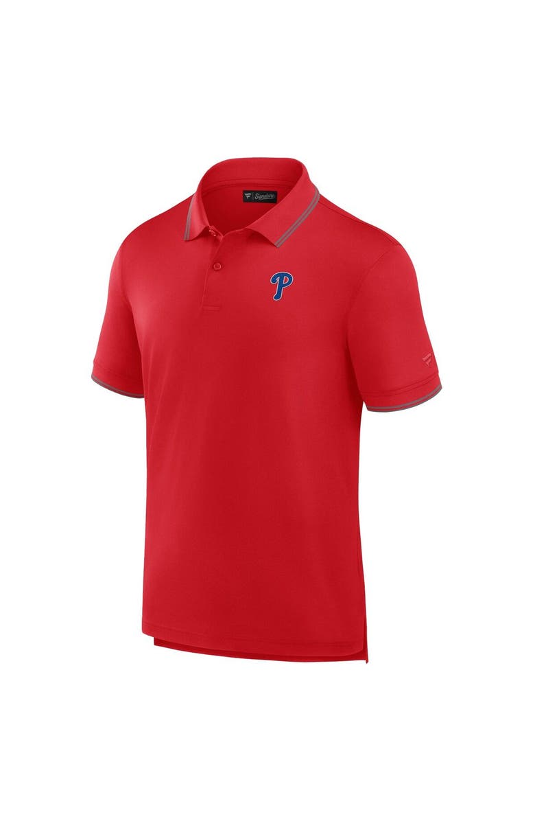 Fanatics Signature Men's Fanatics Signature Red Philadelphia Phillies Pique Polo Shirt, Alternate, color, Red