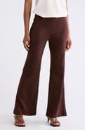 MAX STUDIO Faux Suede High Waist Bootcut Pants