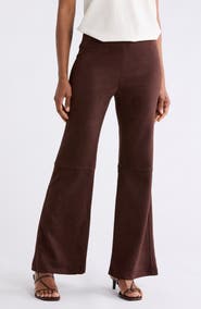 MAX STUDIO Faux Suede High Waist Bootcut Pants