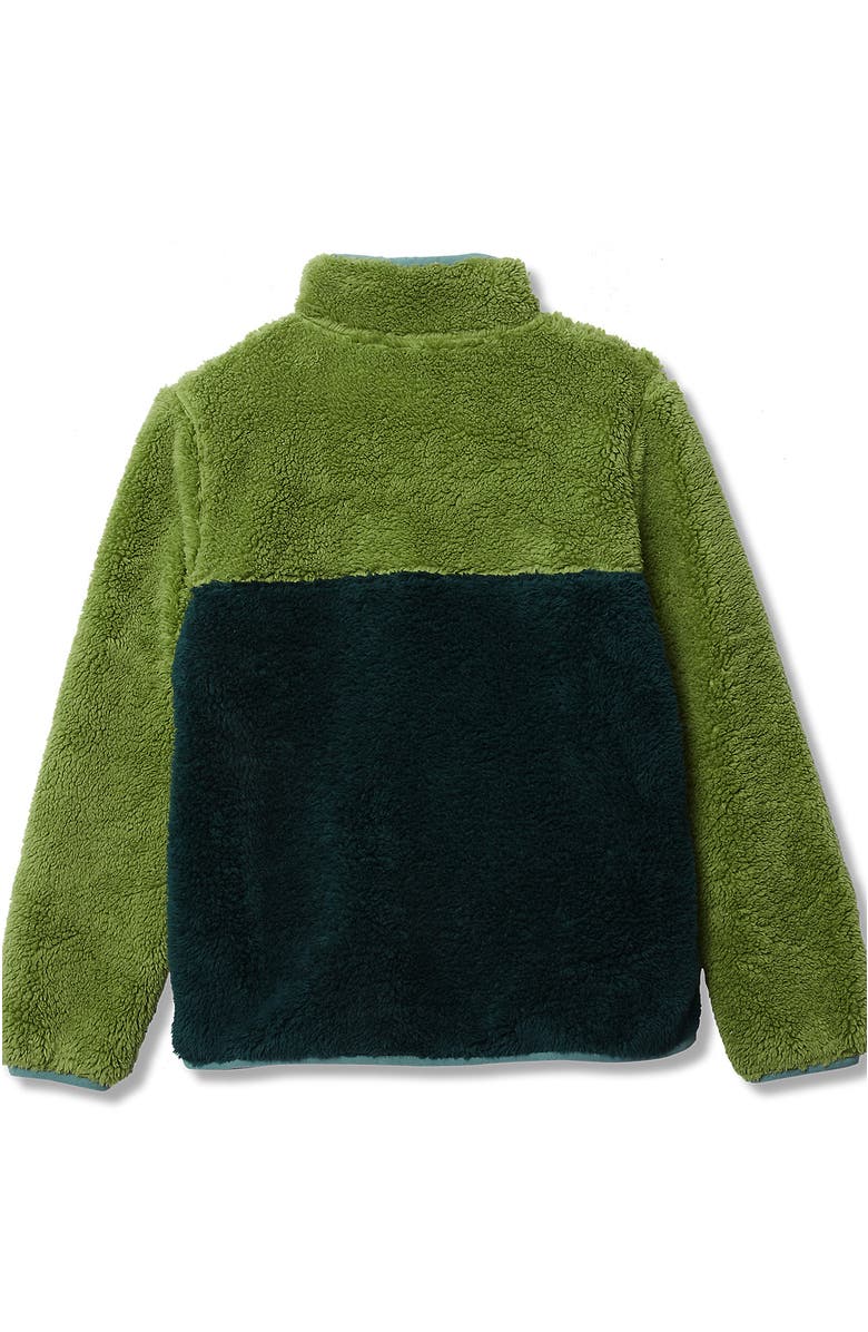Lands' End Kids Heritage Fleece Quarter Zip Pullover Top, Alternate, color, Green Sea/Rain Forest