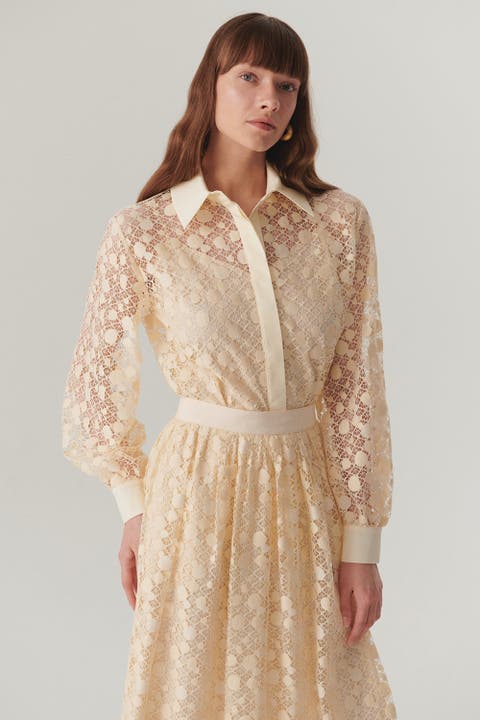 Noelle Cotton Lace Shirt